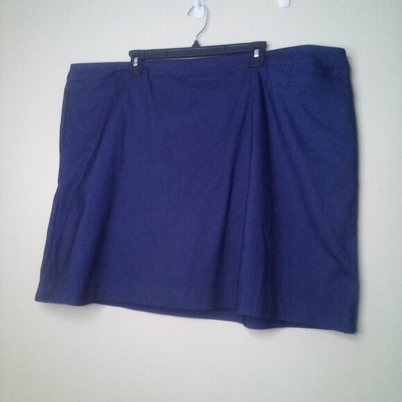 JMS Just My Size Skort Skirt 3X Women Elastic Waist Denim Look Faux Pockets Blue - Picture 13 of 14